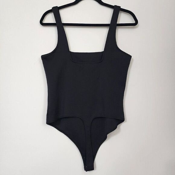 Nwot Good American Size 4/XL Black Scuba Tank Square Neck Bodysuit Women's - Picture 7 of 13